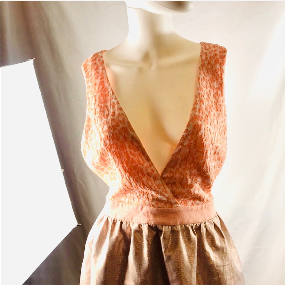 Orange-Patterned Dress | Shimmer Gold Bottom. 10